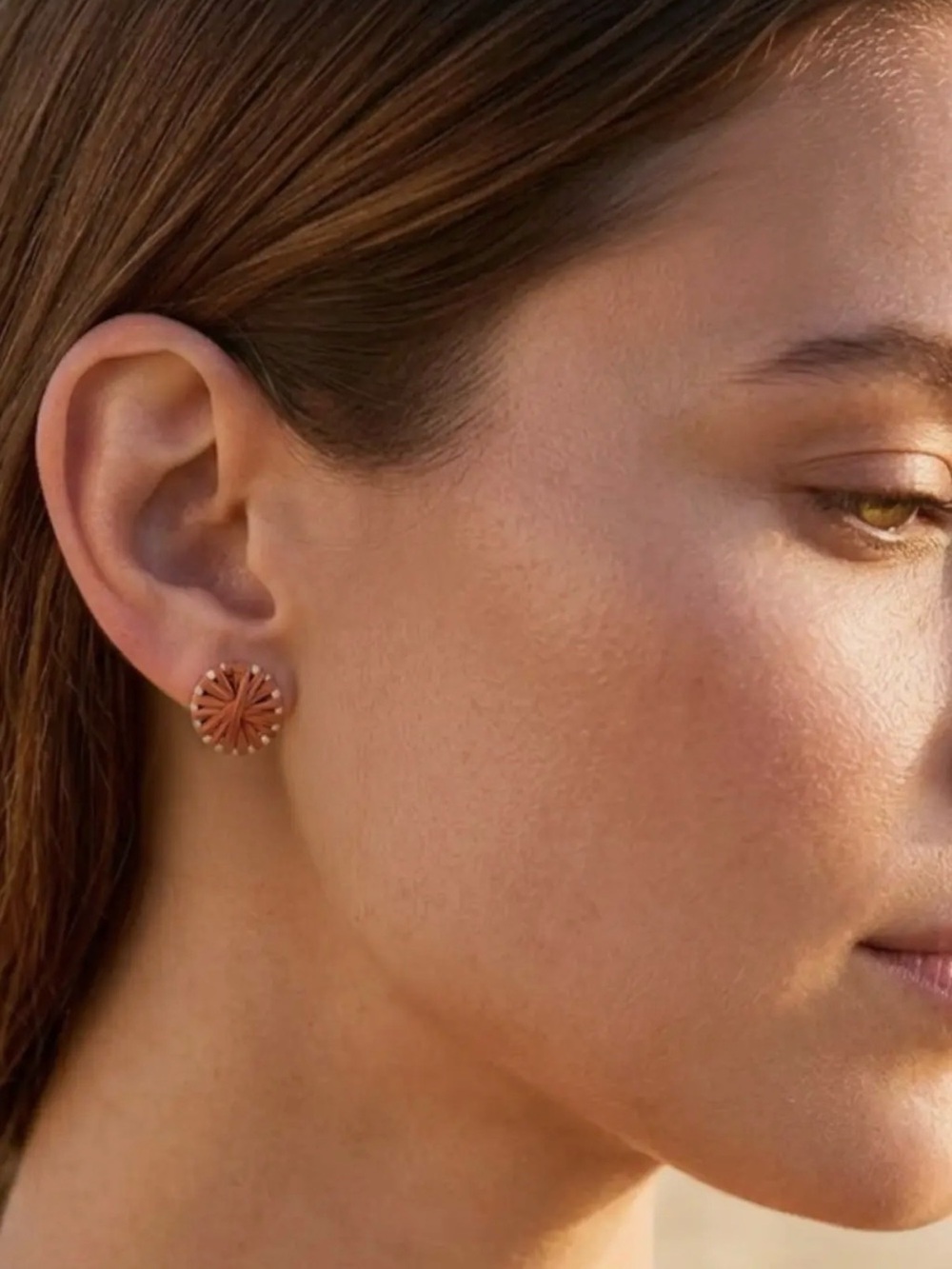 Panache Apparel Co. Terracota Wicker Stud Earrings